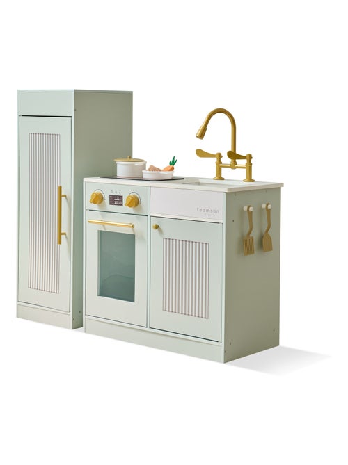 Teamson Kids, Cuisine enfant avec accessoires crochets étagères réfrigérateur - Kiabi