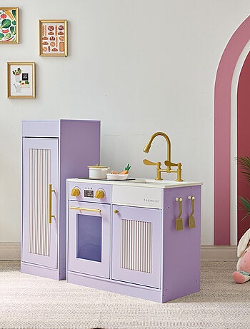 Teamson Kids, Cuisine enfant avec accessoires crochets étagères réfrigérateur