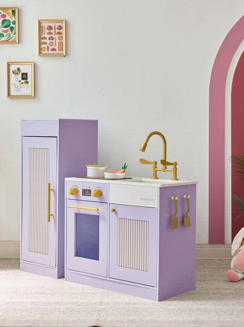 Teamson Kids, Cuisine enfant avec accessoires crochets étagères réfrigérateur - Kiabi