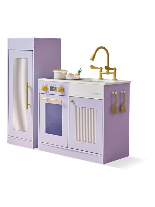 Teamson Kids, Cuisine enfant avec accessoires crochets étagères réfrigérateur - Kiabi