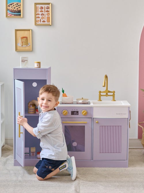 Teamson Kids, Cuisine enfant avec accessoires crochets étagères réfrigérateur - Kiabi