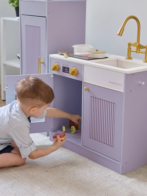 Teamson Kids, Cuisine enfant avec accessoires crochets étagères réfrigérateur - Kiabi