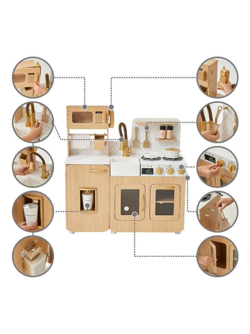 Teamson Kids, Cuisine enfant avec accessoires et crochets Beige - Kiabi