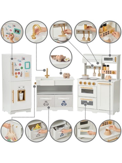 Teamson Kids, Cuisine modulaire avec accessoires, Blanc - Kiabi