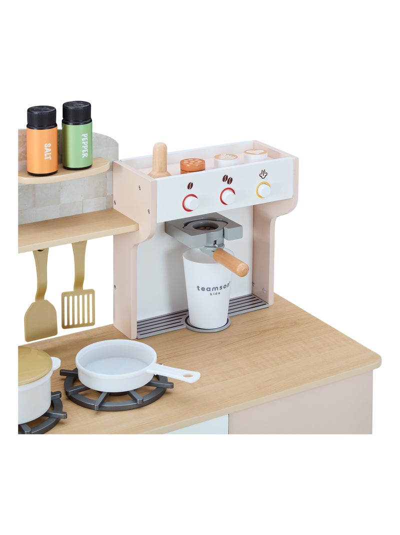 Teamson Kids, Cuisinette en bois avec machine à café Beige - Kiabi