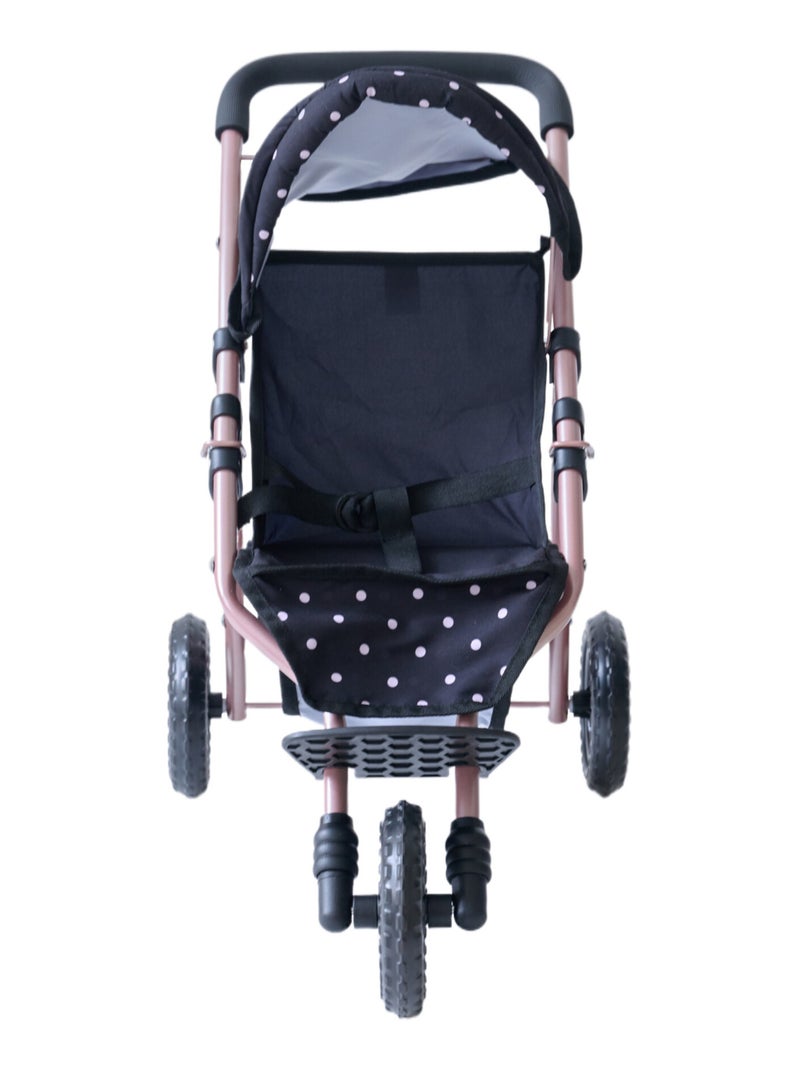Teamson Kids, Poussette jogging avec accessoires harnais et panier Noir - Kiabi