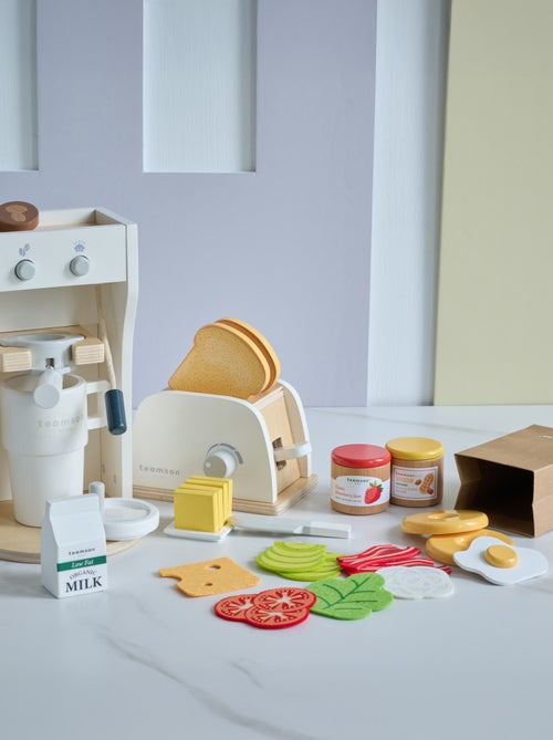Teamson Kids, Set petit-déjeuner avec grille-pain cafetière & accessoires - Kiabi