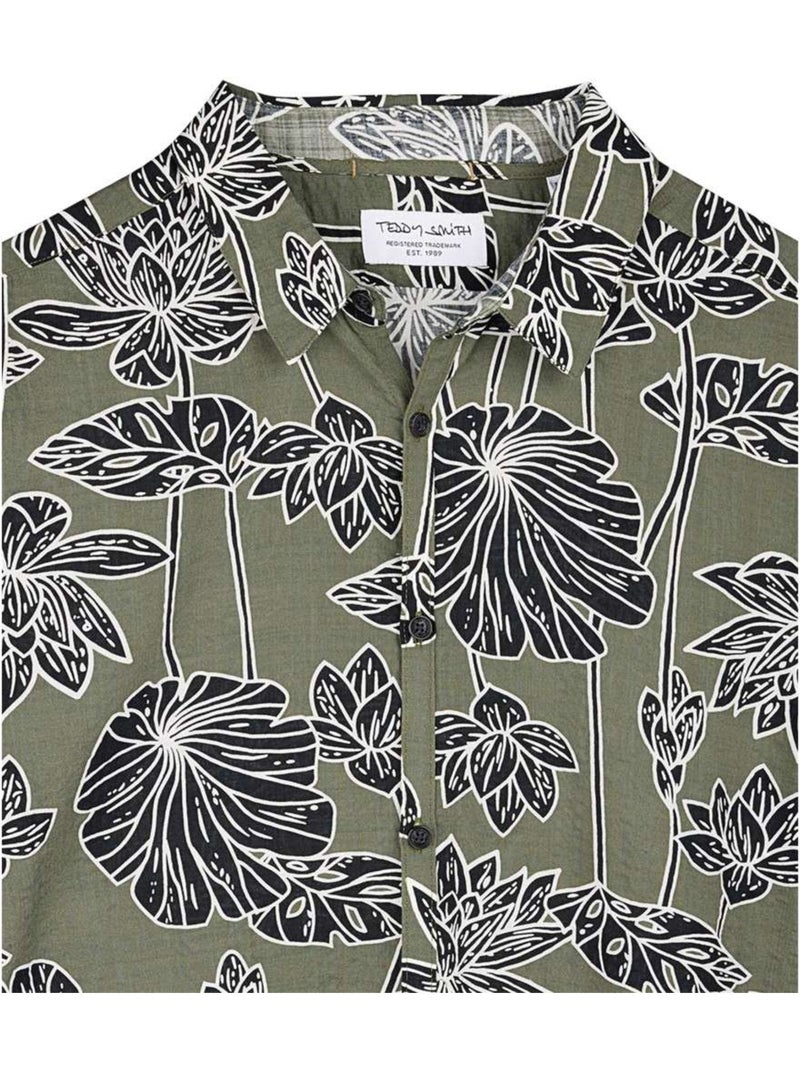 TEDDY SMITH - Chemise à motifs droite Vert - Kiabi