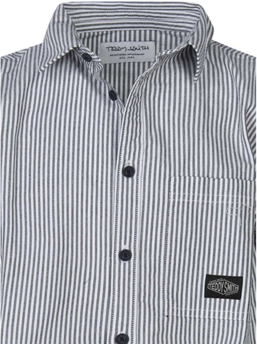 TEDDY SMITH - Chemise coton rayé ajustée - Kiabi TEDDY SMITH - Chemise coton rayé ajustée - Kiabi