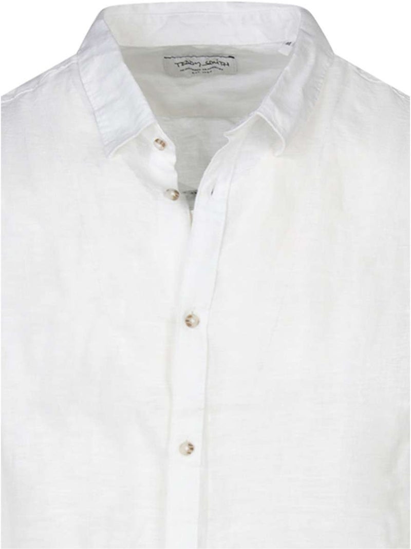 TEDDY SMITH - Chemise lin droite Blanc - Kiabi
