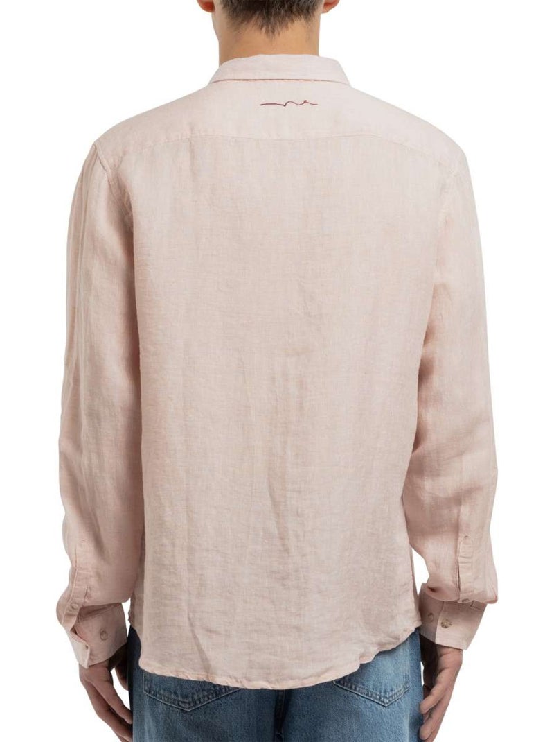 TEDDY SMITH - Chemise lin droite Rose - Kiabi