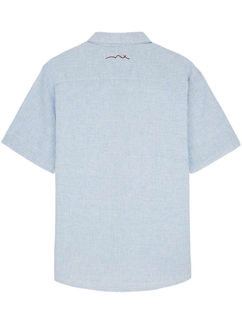 TEDDY SMITH - Chemise lin regular Bleu - Kiabi