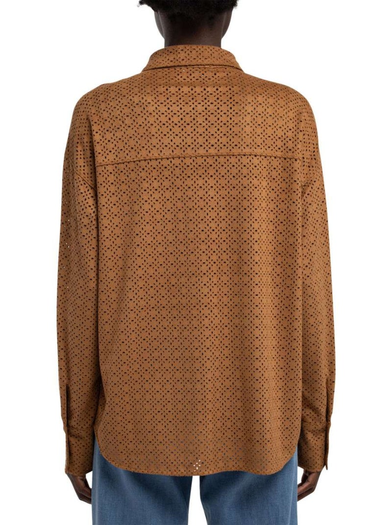 TEDDY SMITH - Chemisier en daim Gris Marron Blanc - Kiabi