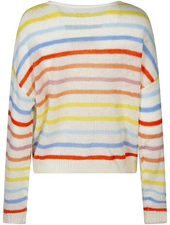 TEDDY SMITH - Pull à rayures col rond droit