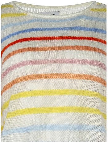 TEDDY SMITH - Pull à rayures col rond droit