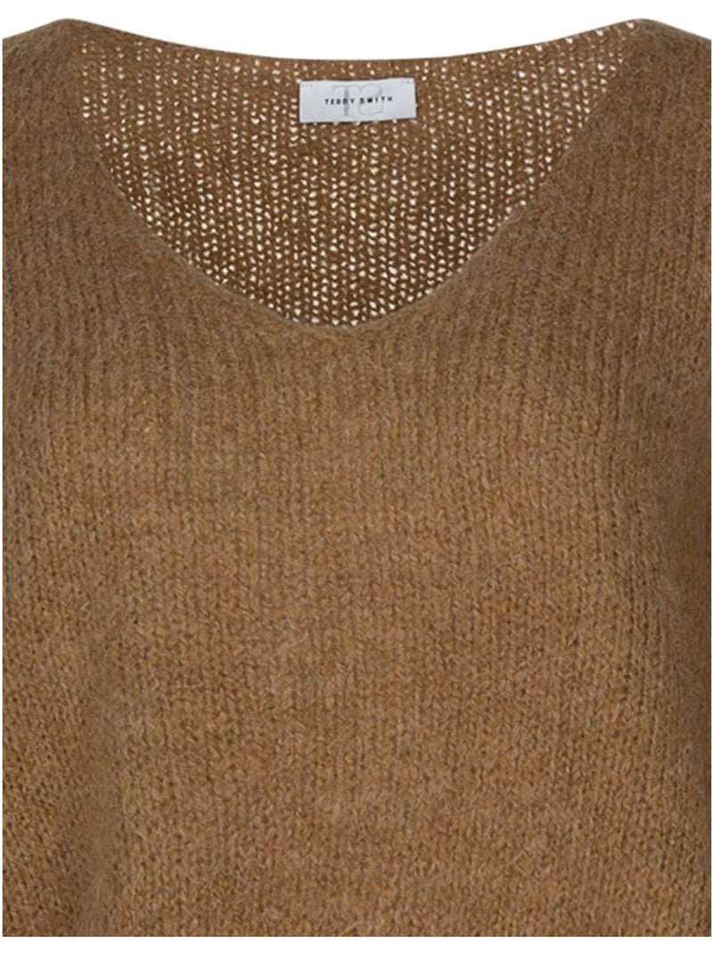 TEDDY SMITH - Pull col v ample Gris Marron Blanc - Kiabi