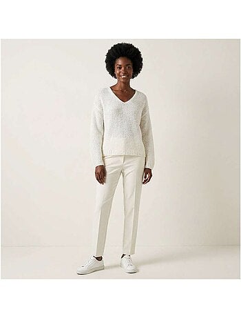 TEDDY SMITH - Pull col v laine mohair
