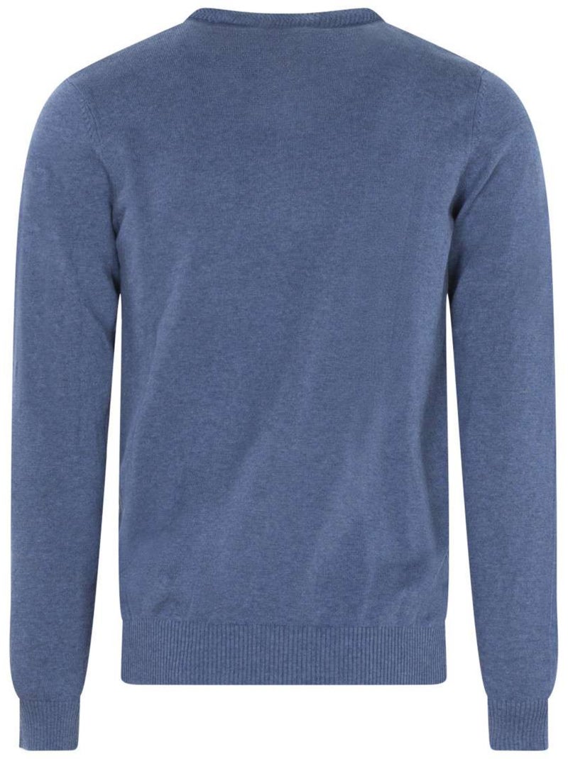 TEDDY SMITH - Pull coton col v ajustée Bleu - Kiabi