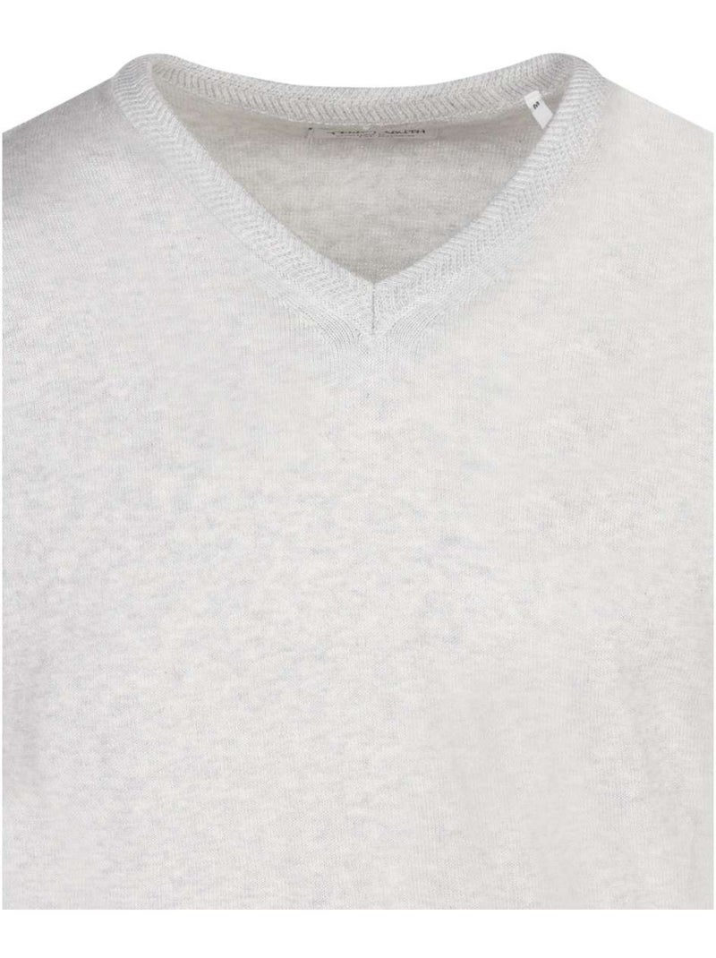 TEDDY SMITH - Pull coton col v Blanc - Kiabi