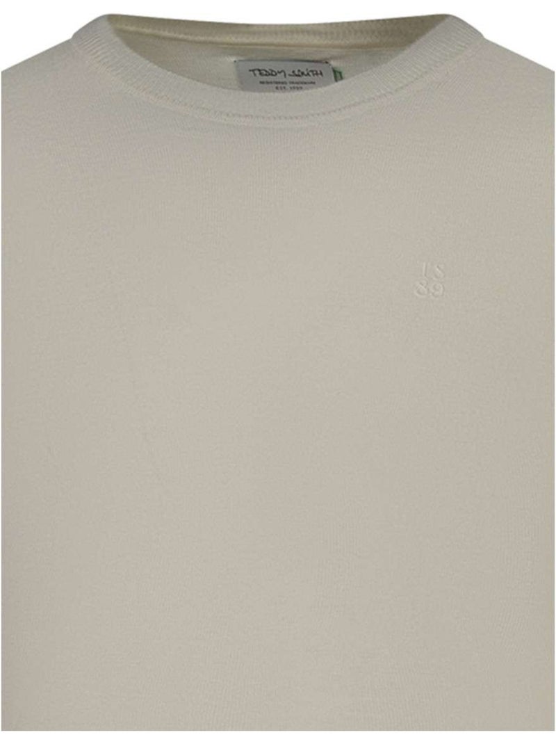 TEDDY SMITH - Pull coton mélangé col rond regular fit Blanc - Kiabi