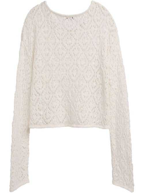 TEDDY SMITH - Pull coton mélangé maille ajourée col rond droit - Kiabi