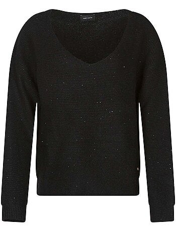 TEDDY SMITH - Pull pailleté col v droite