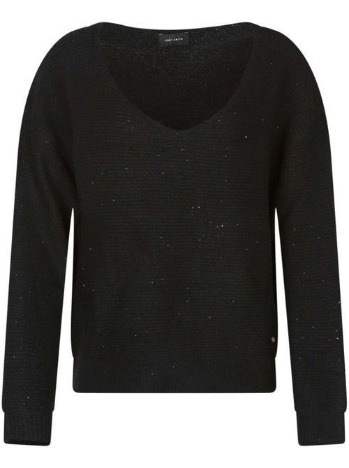 TEDDY SMITH - Pull pailleté col v droite - Kiabi