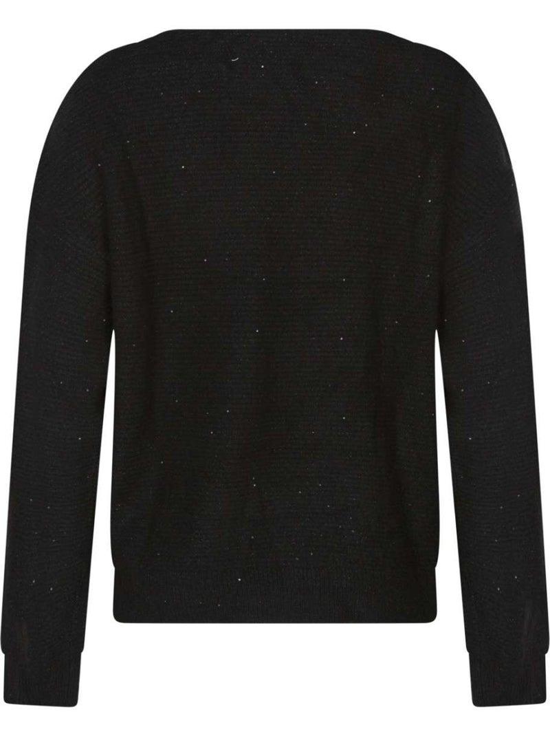 TEDDY SMITH - Pull pailleté col v droite Noir - Kiabi