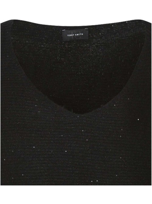 TEDDY SMITH - Pull pailleté col v droite - Kiabi