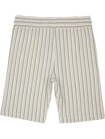 TEDDY SMITH - Short coton mélangé à rayures droit