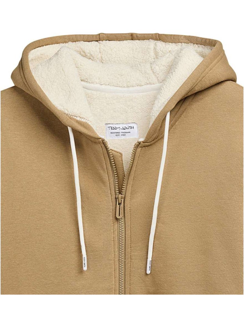 TEDDY SMITH - Sweat à capuche zippé coton Beige - Kiabi