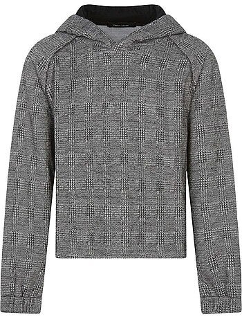 TEDDY SMITH - Sweat carreaux col capuche CHECK