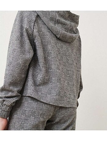 TEDDY SMITH - Sweat carreaux col capuche CHECK
