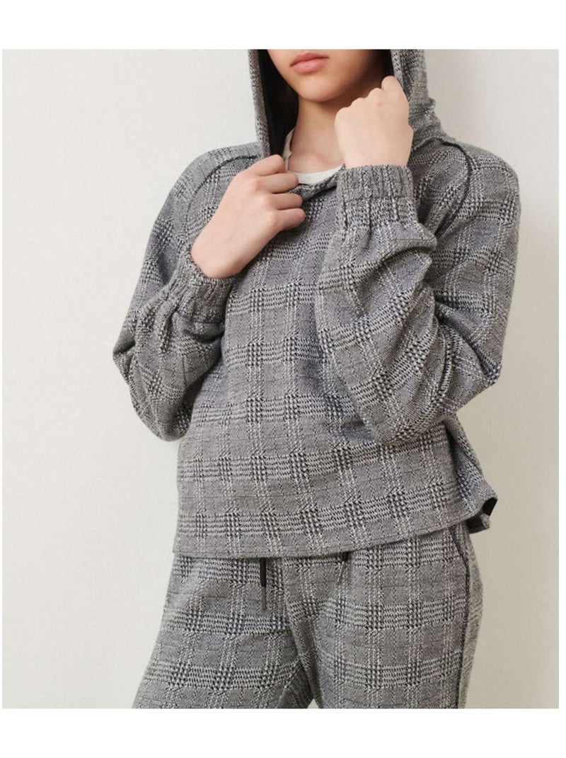 TEDDY SMITH - Sweat carreaux col capuche CHECK Noir - Kiabi