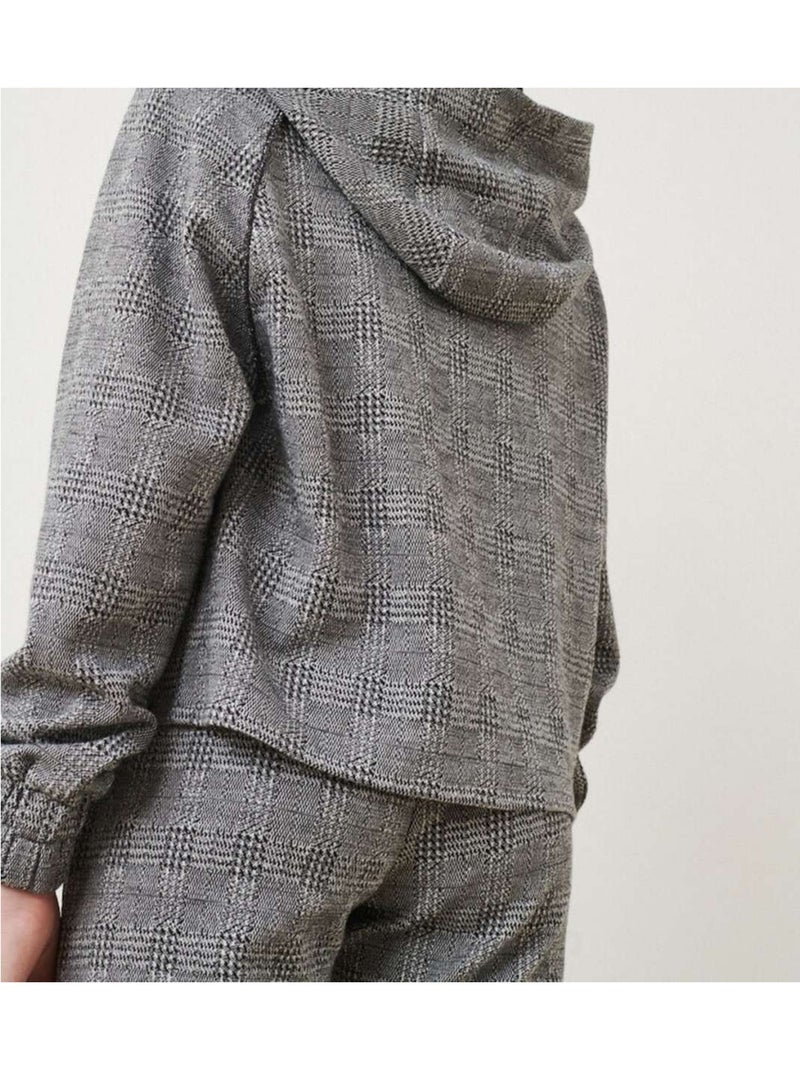 TEDDY SMITH - Sweat carreaux col capuche CHECK Noir - Kiabi