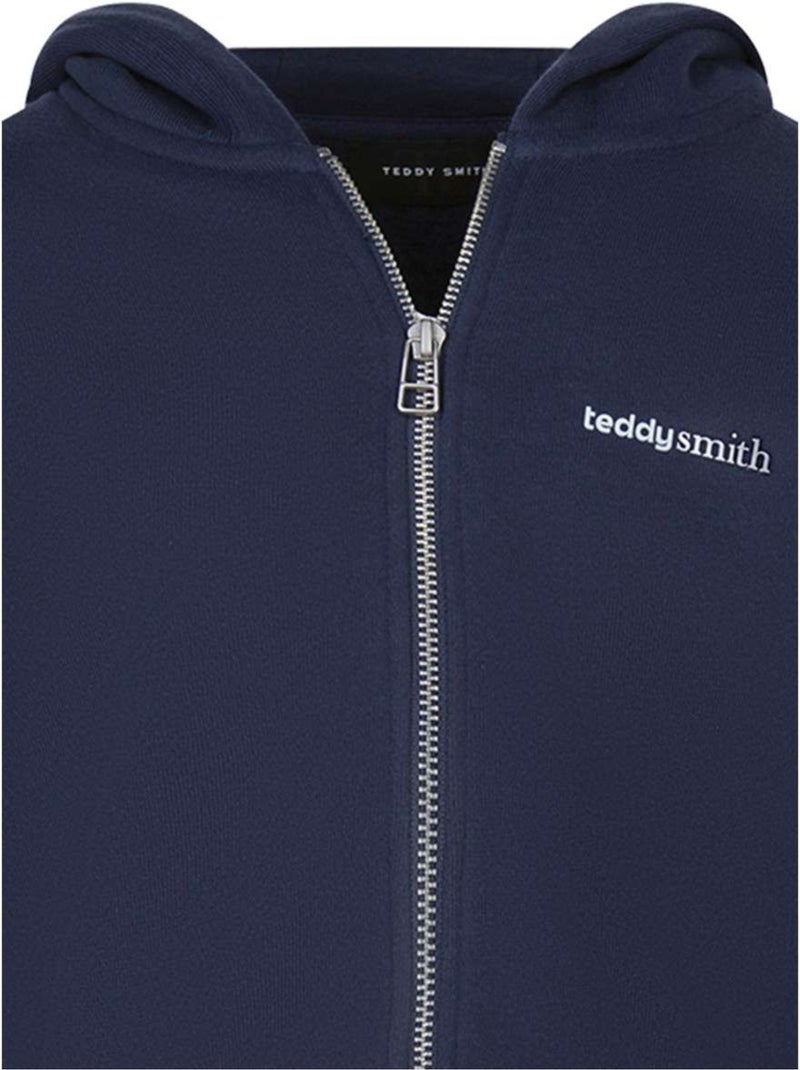 TEDDY SMITH - Sweat coton mélangé col à capuche droit Bleu - Kiabi