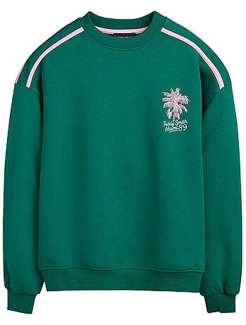 TEDDY SMITH - Sweat coton mélangé col rond ample