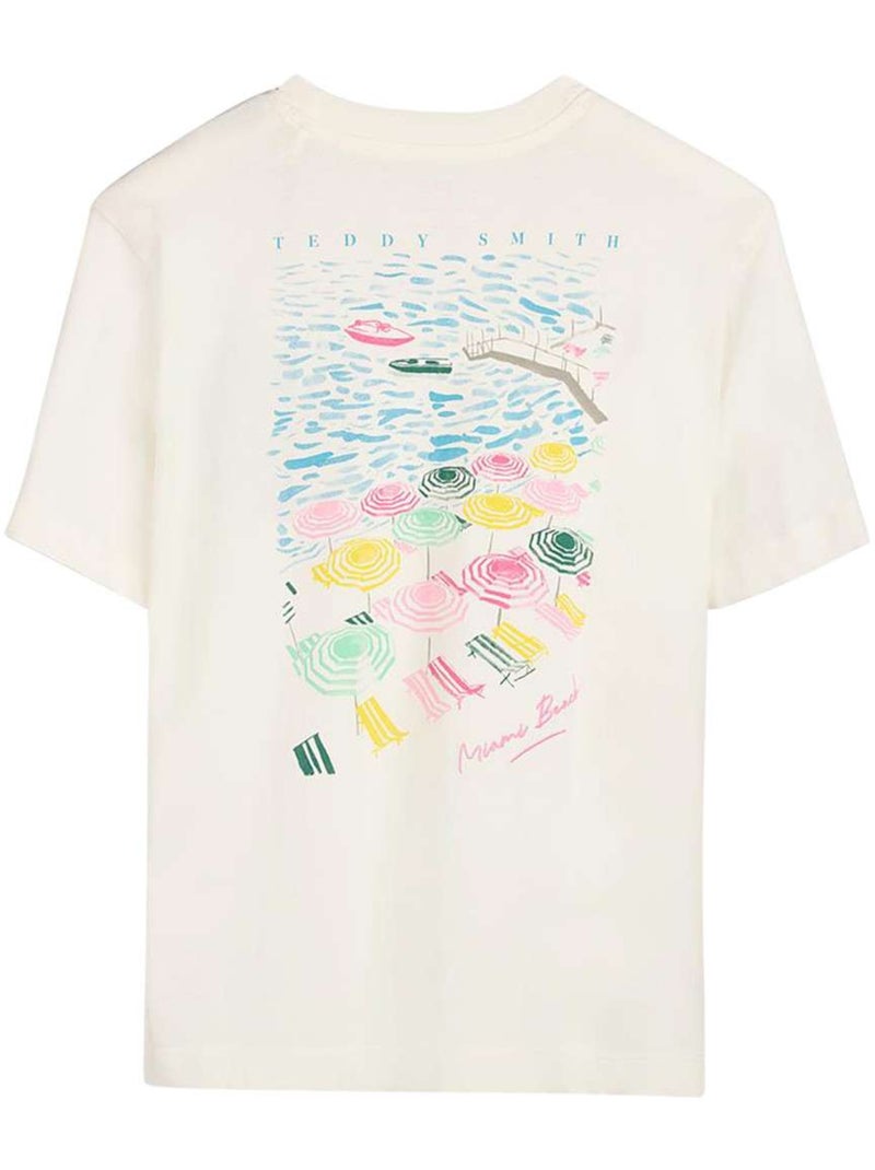 TEDDY SMITH - T-shirt coton col rond droit Blanc - Kiabi