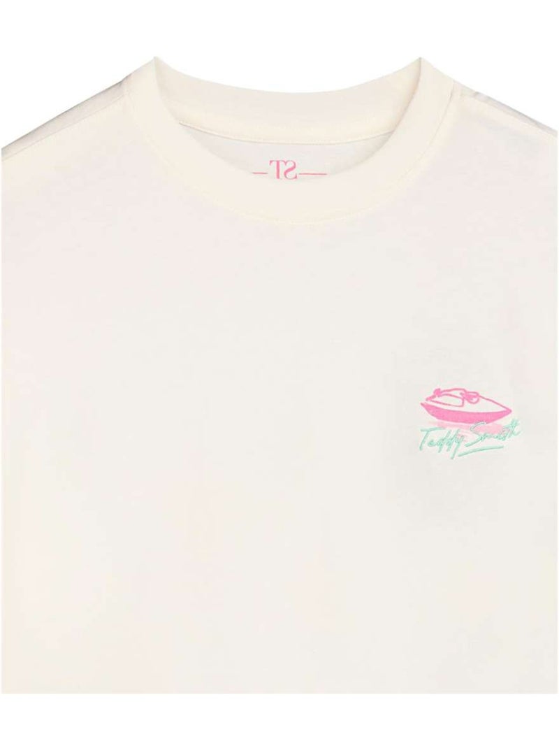 TEDDY SMITH - T-shirt coton col rond droit Blanc - Kiabi