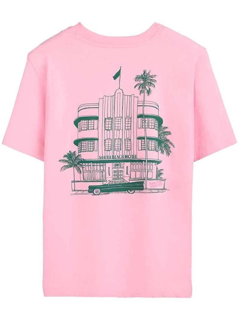 TEDDY SMITH - T-shirt coton col rond droit Rose - Kiabi