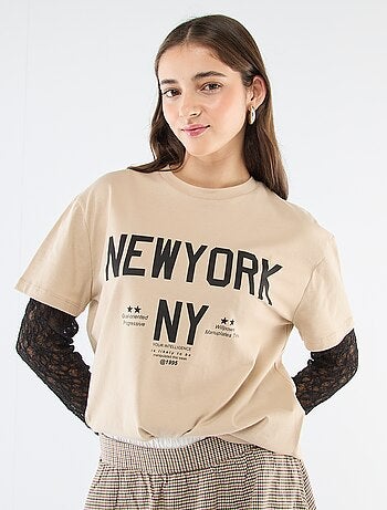 Tee-shirt 2-en-1 avec dentelle