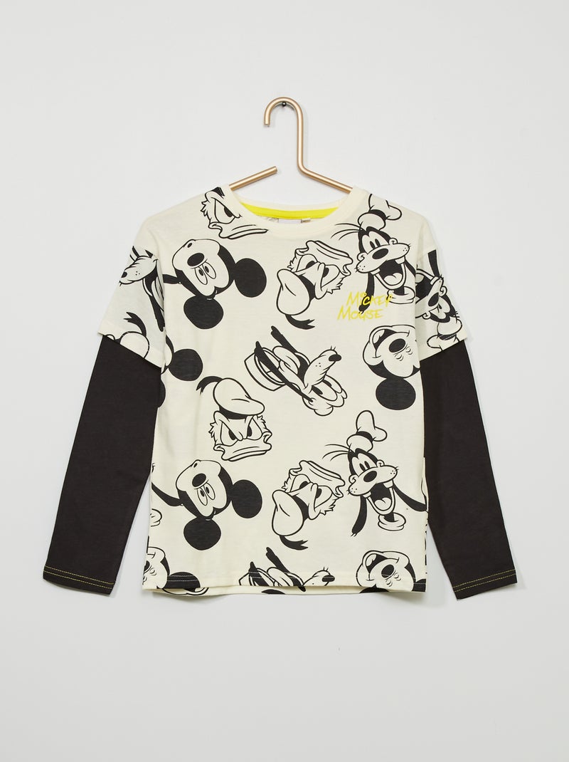 Tee-shirt 2 en 1 'Mickey' de 'Disney' noir blanc - Kiabi