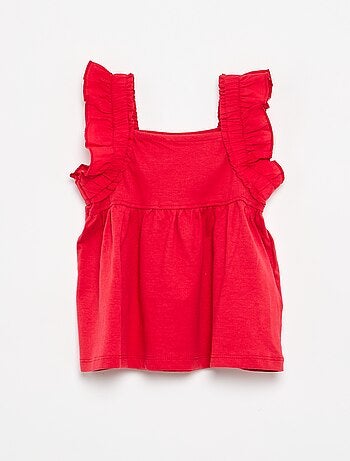 Tee-shirt à bretelles volantées