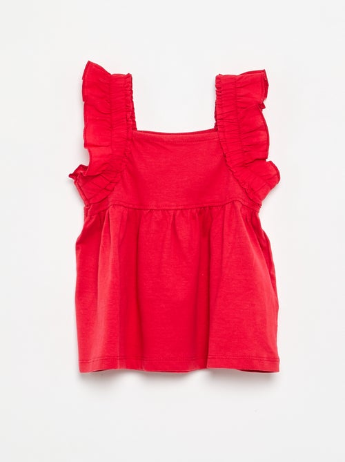 Tee-shirt à bretelles volantées - Kiabi