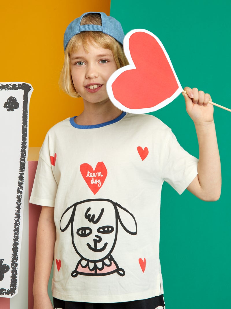 Tee-shirt à col rond X Little Bad Wolf Blanc - Kiabi