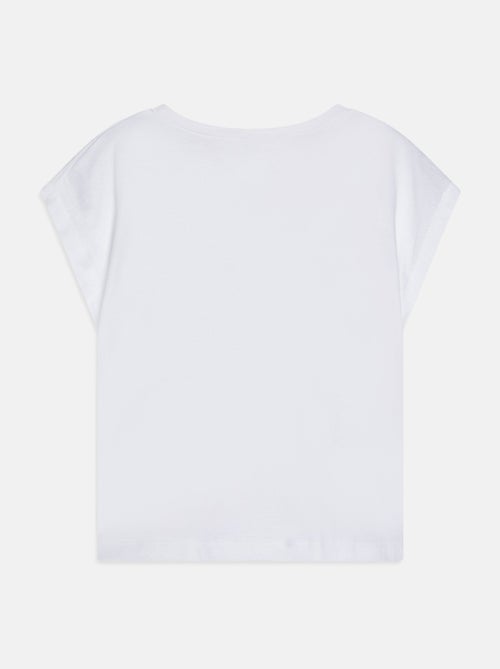Tee shirt à détail strass - Kiabi