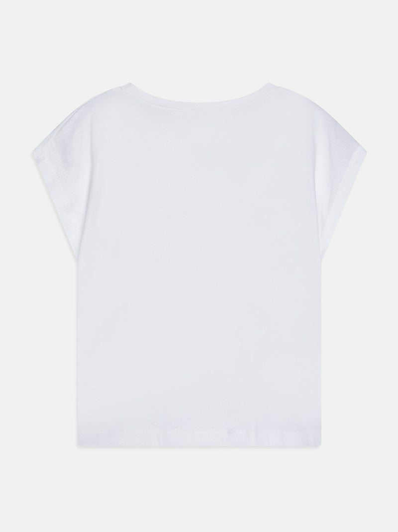 Tee shirt à détail strass Blanc - Kiabi