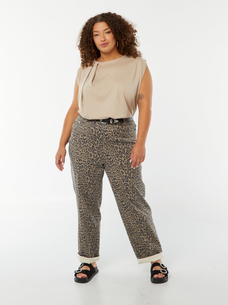 Tee-shirt à emmanchures larges Marron - Kiabi