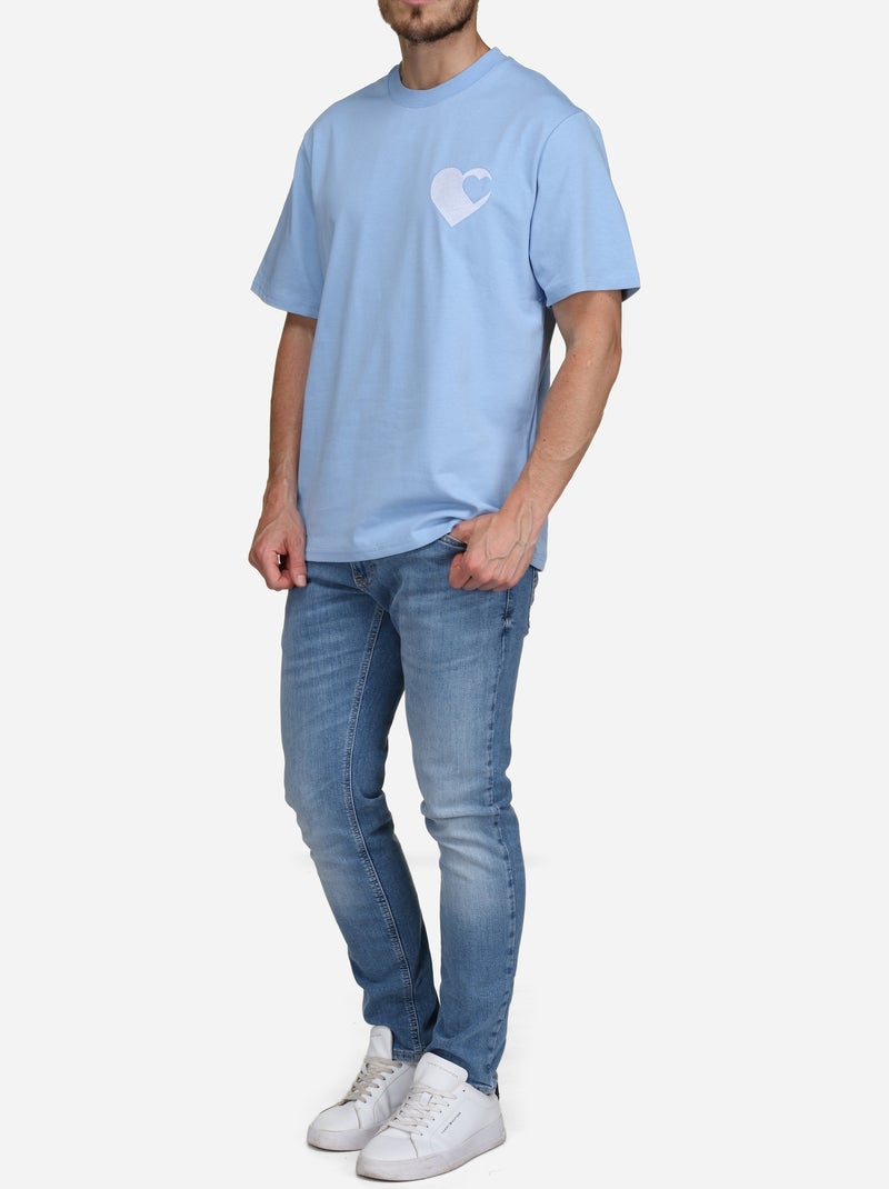 Tee Shirt à logo - Frilivin Bleu ciel - Kiabi
