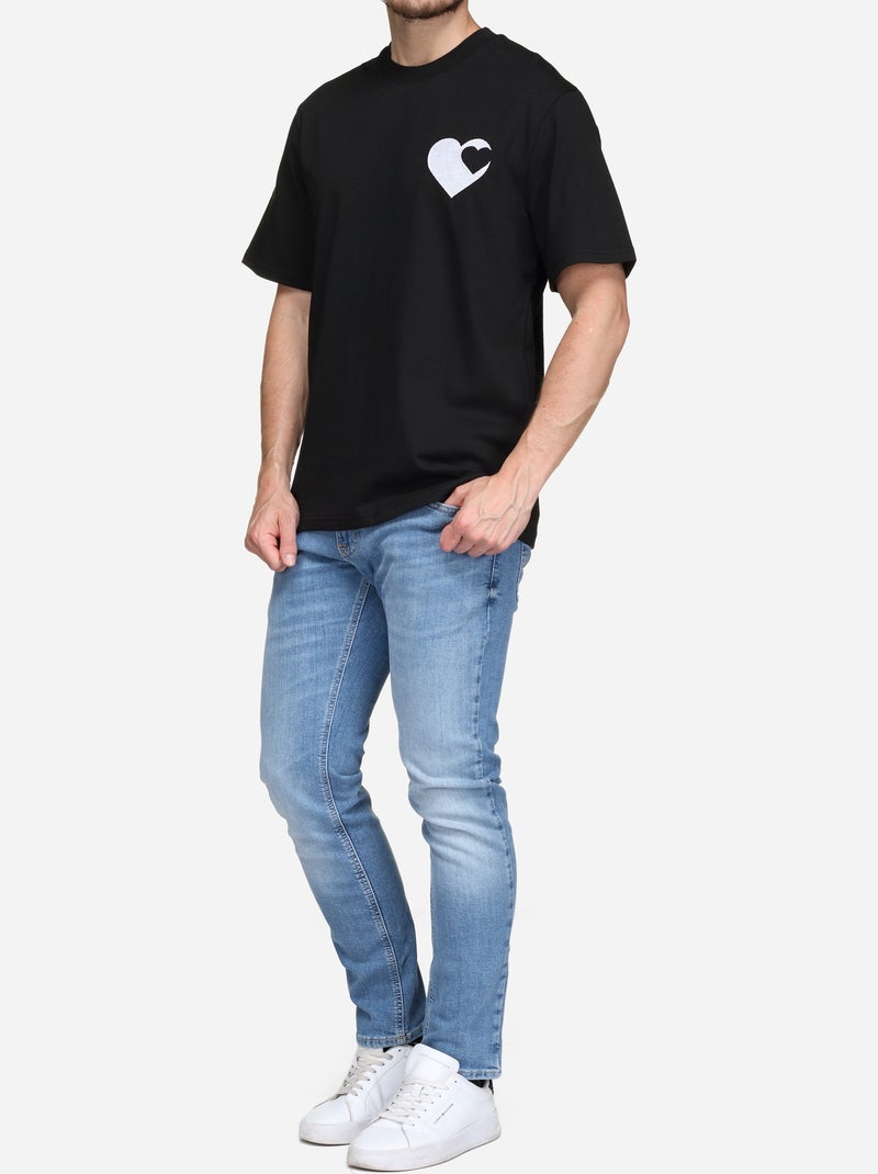 Tee Shirt à logo - Frilivin Noir - Kiabi